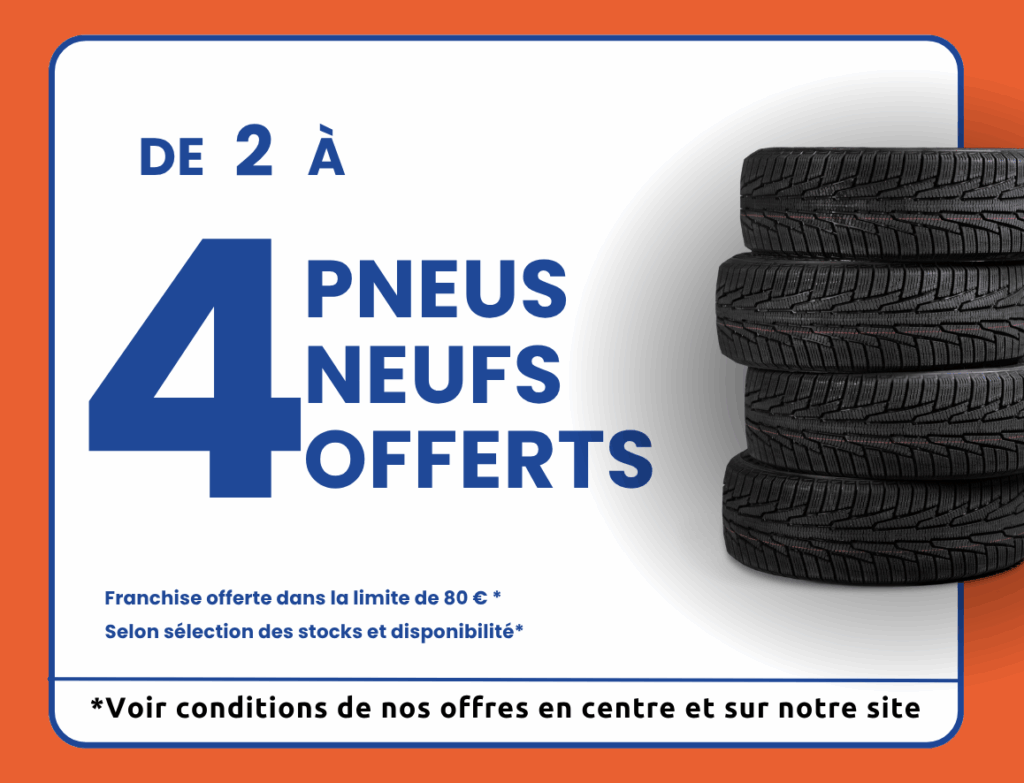 de 2 à 4 pneus neufs offerts